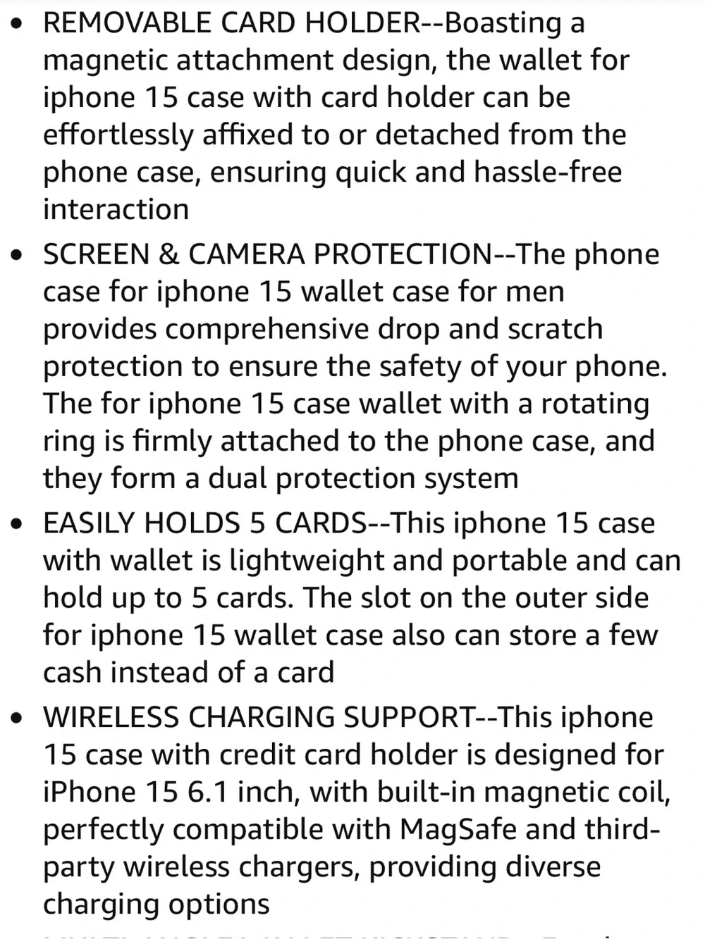3/$20 - Vitomas Brown Leather Wallet Ring iPhone 15 Case